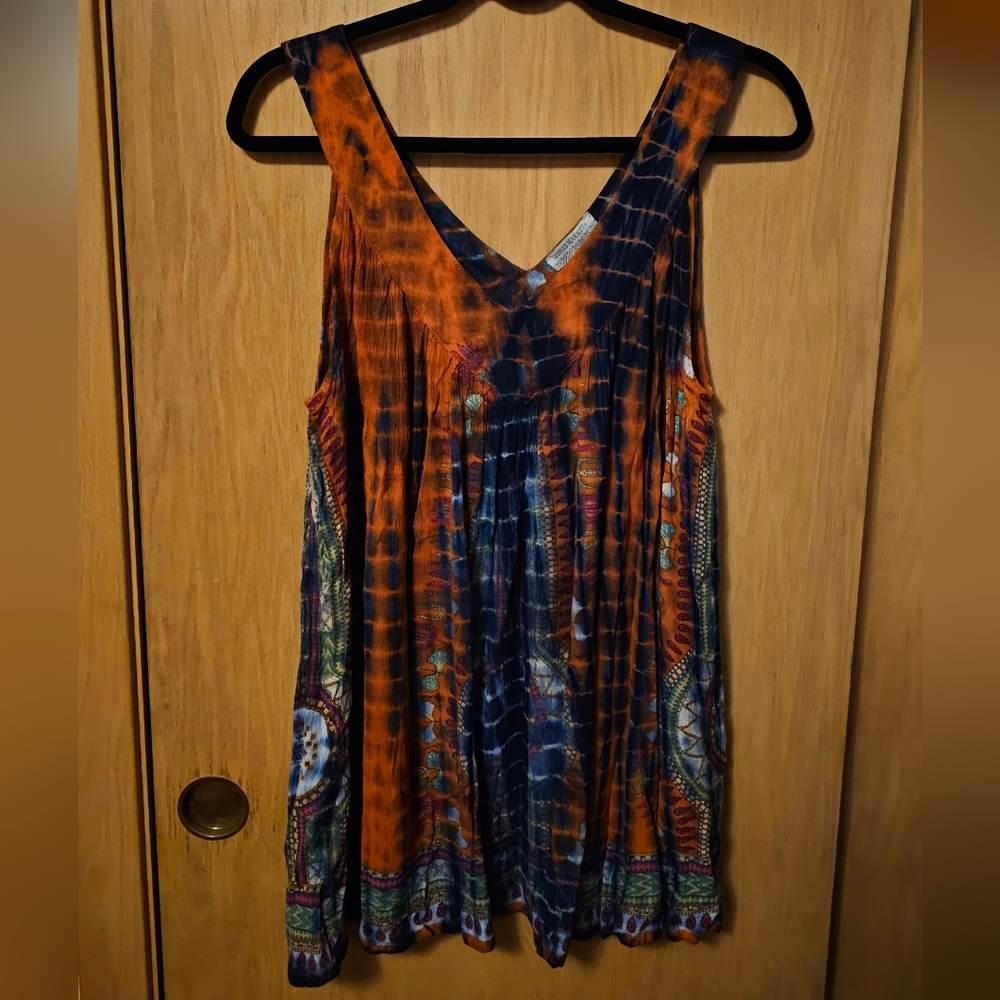 World Market Tie Dye Boho Batik Top
